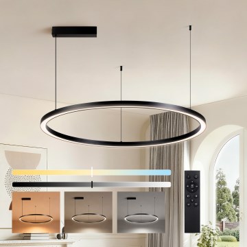 Brilagi - LED stmievateľný luster na lanku PORTOFINO LED/60W/230V 3000-6000K pr. 80 cm čierna + diaľkové ovládanie