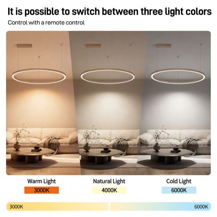 Brilagi - LED stmievateľný luster na lanku PORTOFINO LED/60W/230V 3000-6000K pr. 80 cm béžový + diaľkové ovládanie