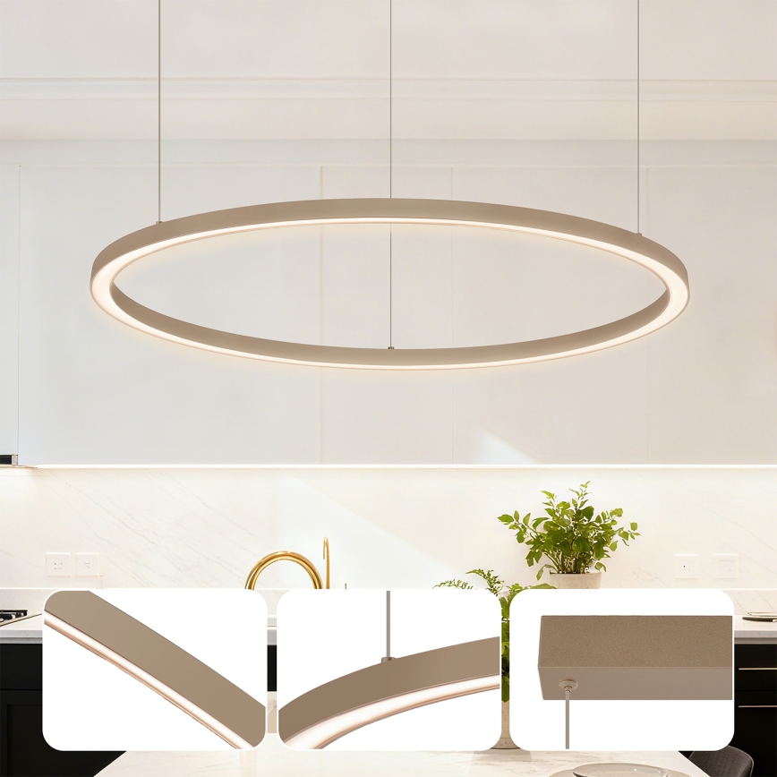 Brilagi - LED stmievateľný luster na lanku PORTOFINO LED/60W/230V 3000-6000K pr. 80 cm béžový + diaľkové ovládanie