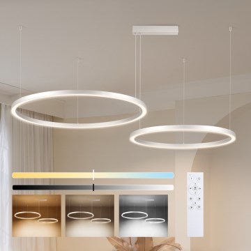 Brilagi - LED stmievateľný luster na lanku PORTOFINO LED/98W/230V 3000-6000K strieborný + diaľkové ovládanie