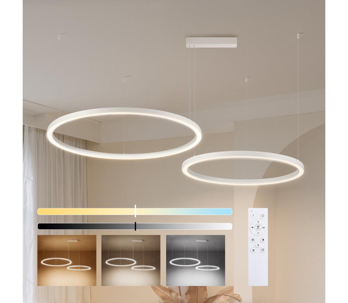 Brilagi - LED stmievateľný luster na lanku PORTOFINO LED/98W/230V biela + DO BRI516