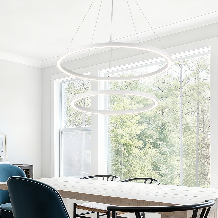 Brilagi - LED stmievateľný luster na lane PORTOFINO LED/98W/230V 3000-6000K pr. 80 cm biela + diaľkové ovládanie