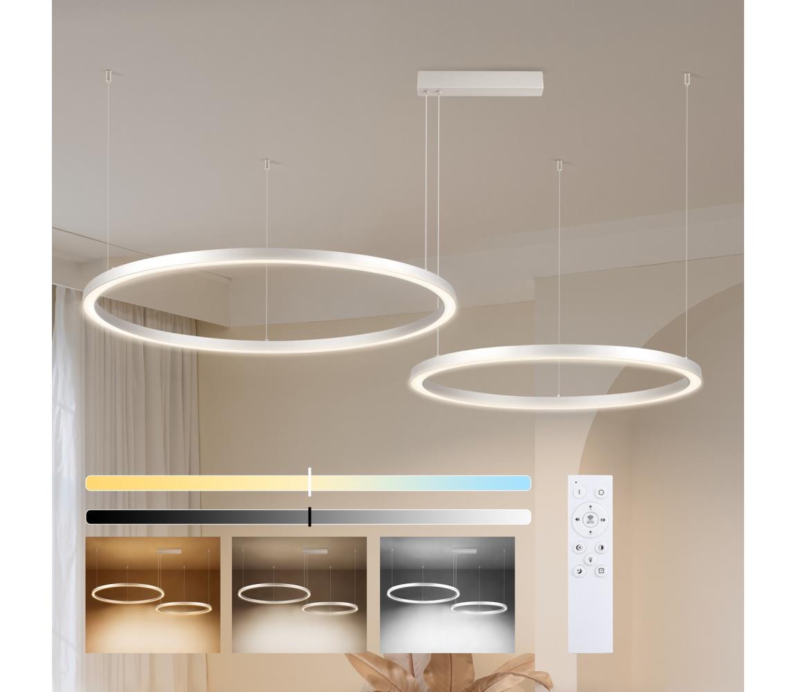Brilagi - LED stmievateľný luster na lanku PORTOFINO LED/98W/230V strieborná + DO BRI517