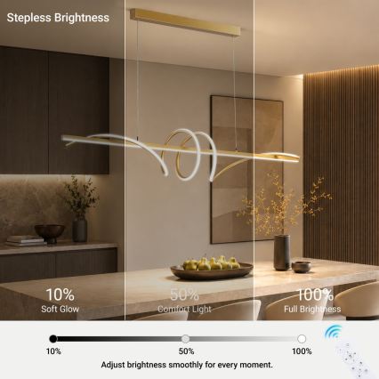 BRILAGI - LED stmievateľný luster na lane SIGNATURE LED/50W/230V 3000-6000K 120 cm zlatý + diaľkové ovládanie
