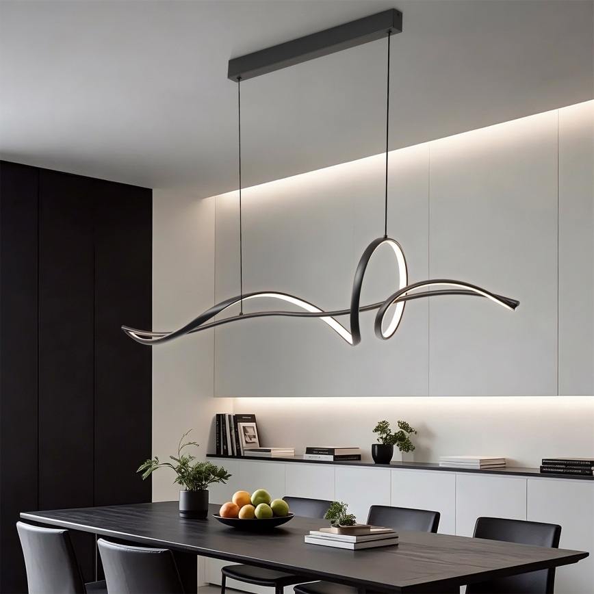 BRILAGI - LED stmievateľný luster na lanku SIGNATURE LED/55W/230V 3000-6000K 120x23 cm čierna + diaľkové ovládanie
