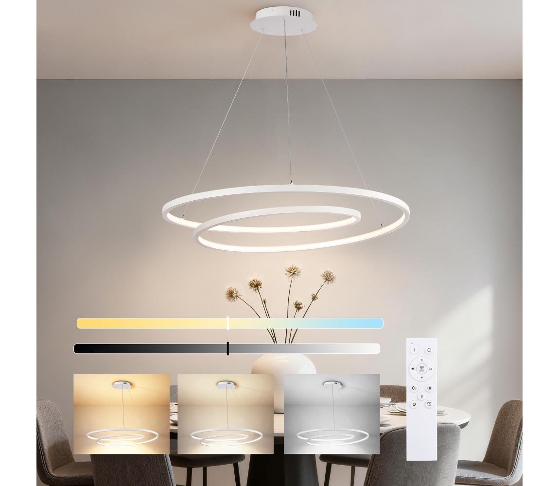 Brilagi-LED Stmievateľný luster na lanku TWISTER LED/105W/230V pr. 100 cm biela+DO BRI481