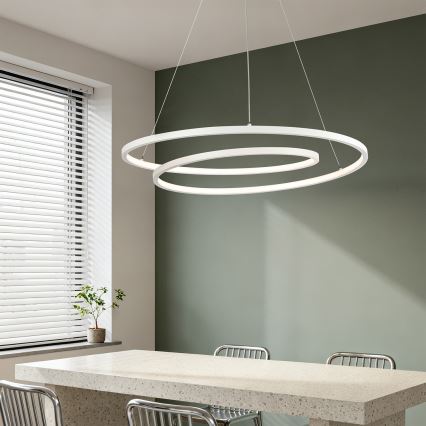 Brilagi - Stmievateľný LED luster na lanku TWISTER LED/105W/230V 3000-6000K priemer 100 cm biela + diaľkové ovládanie