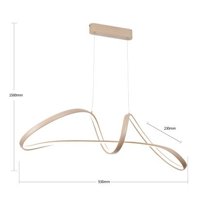 Brilagi - LED stmievateľný luster na lanku TWISTER LED/60W/230V 3000-6000K béžová + diaľkové ovládanie