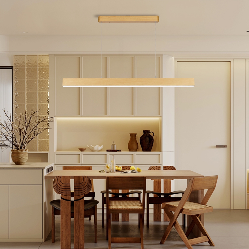 Brilagi - stmievateľný LED luster SLEEKLINE SMART LED/40W/230V Wi-Fi Tuya dubový dekor + diaľkové ovládanie