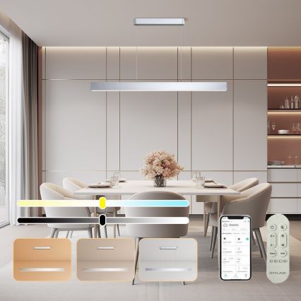 Brilagi - LED Stmievateľný luster na lanku SLEEKLINE SMART LED/40W/230V 3000-6000K Wi-Fi Tuya strieborná + diaľkové ovládanie
