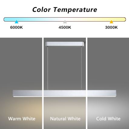 Brilagi - LED Stmievateľný luster na lanku SLEEKLINE SMART LED/40W/230V 3000-6000K Wi-Fi Tuya strieborná + diaľkové ovládanie
