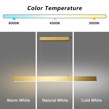 Brilagi - LED Stmievateľný luster na lanku SLEEKLINE SMART LED/40W/230V 3000-6000K Wi-Fi Tuya zlatá + diaľkové ovládanie