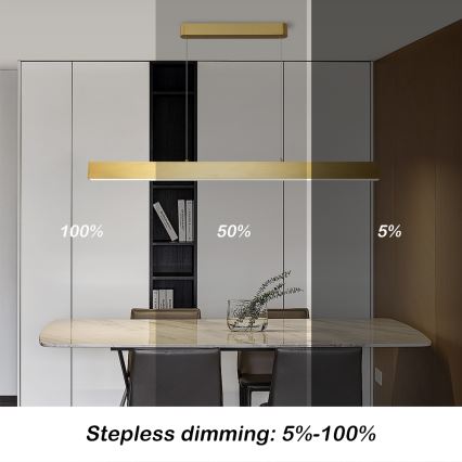 Brilagi - LED Stmievateľný luster na lanku SLEEKLINE SMART LED/40W/230V 3000-6000K Wi-Fi Tuya zlatá + diaľkové ovládanie