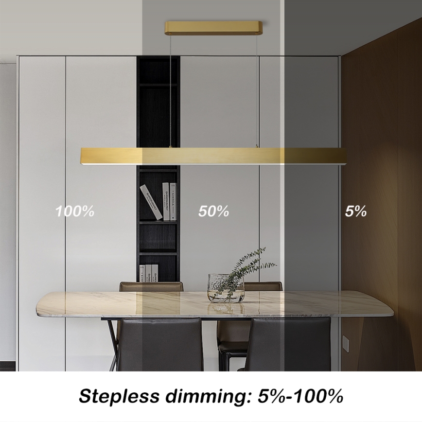 Brilagi - LED Stmievateľný luster na lanku SLEEKLINE SMART LED/40W/230V 3000-6000K Wi-Fi Tuya zlatá + diaľkové ovládanie