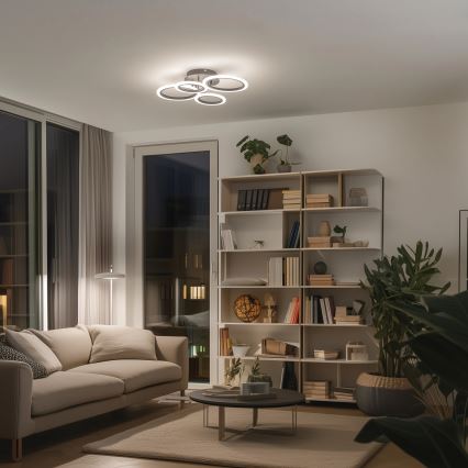 Brilagi - LED Stmievateľný prisadený luster ORBITS LED/50W/230V 3000-6500K antracit + diaľkové ovládanie