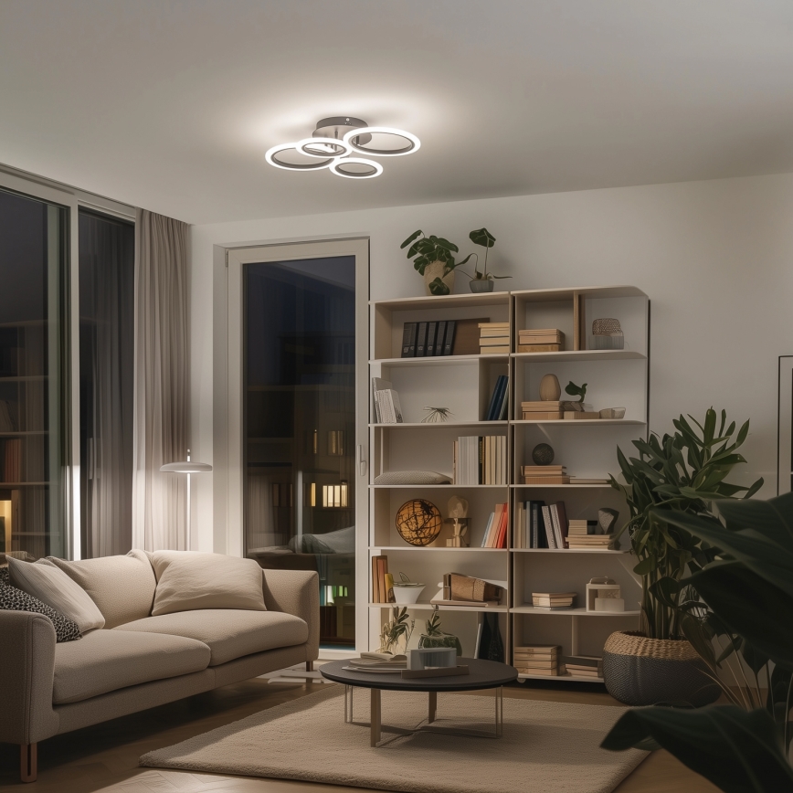 Brilagi - LED Stmievateľný prisadený luster ORBITS LED/50W/230V 3000-6500K antracit + diaľkové ovládanie