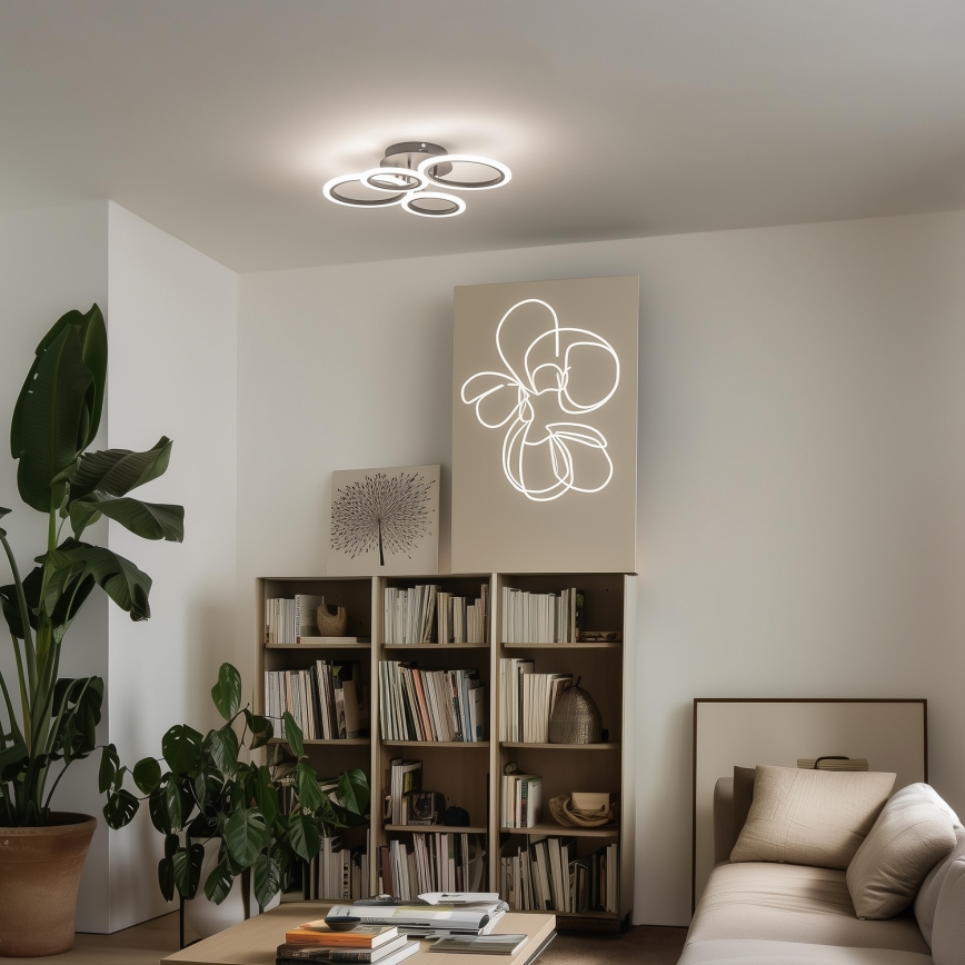 Brilagi - LED Stmievateľný prisadený luster ORBITS LED/50W/230V 3000-6500K + diaľkové ovládanie
