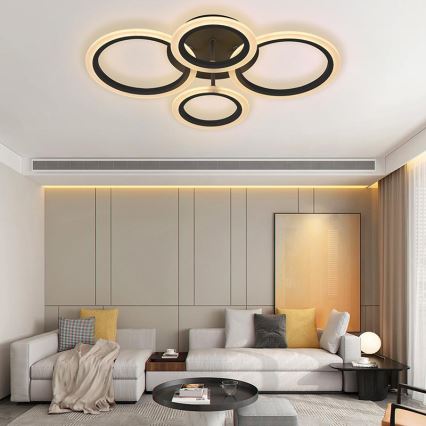 Brilagi - LED Stmievateľný prisadený luster ORBITS LED/50W/230V 3000-6500K + diaľkové ovládanie