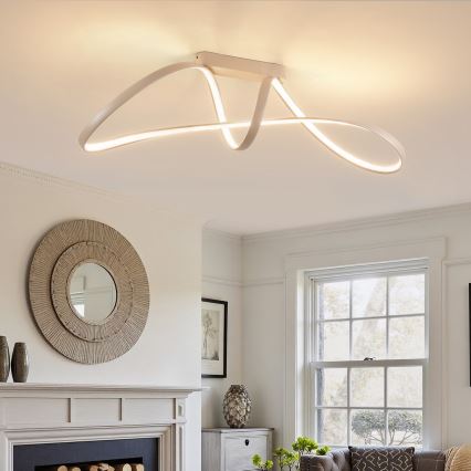 Brilagi - LED stmievateľné prisadené stropné svietidlo TWISTER LED/60W/230V 3000-6000K béžové + diaľkové ovládanie