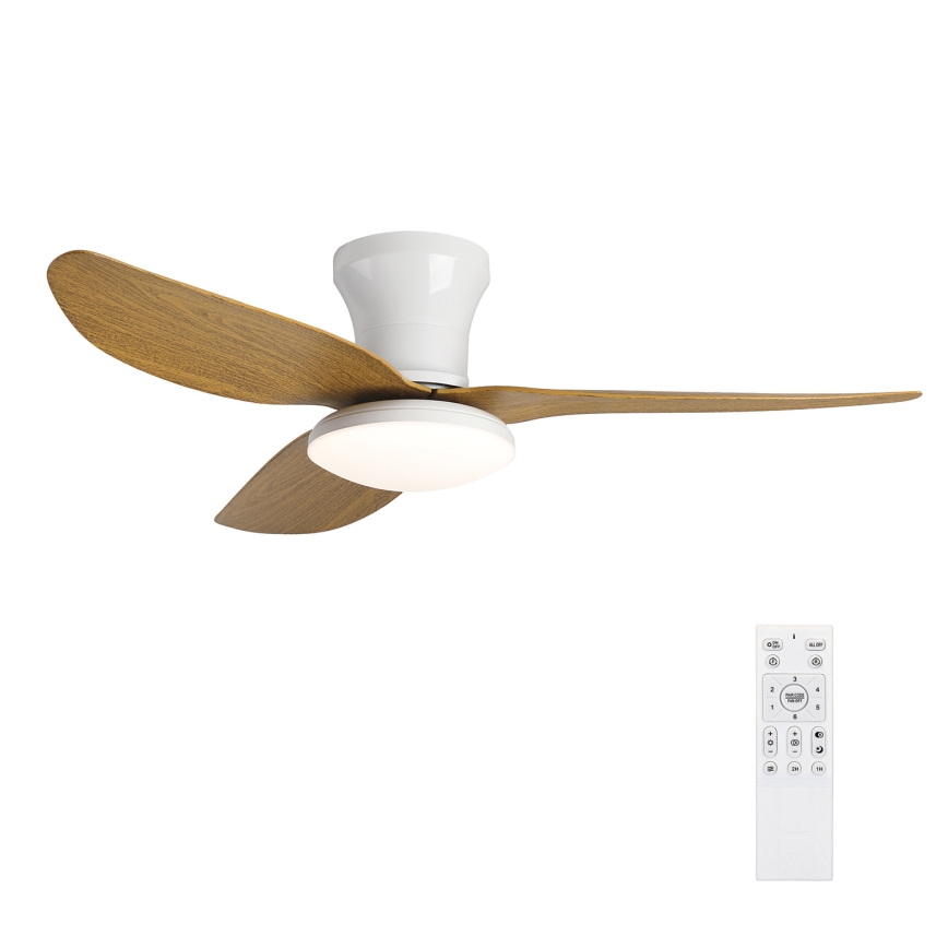 Brilagi - LED stropný ventilátor s reguláciou jasu LED/30W/230V 3000-6500K biela/hnedá + diaľkové ovládanie