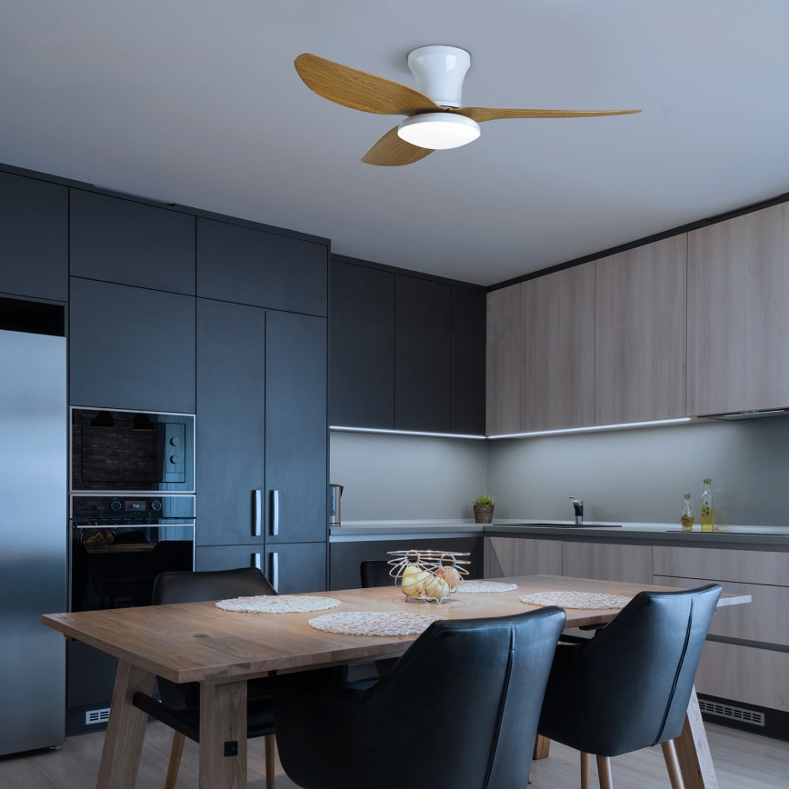 Brilagi - LED stropný ventilátor s reguláciou jasu LED/30W/230V 3000-6500K biela/hnedá + diaľkové ovládanie