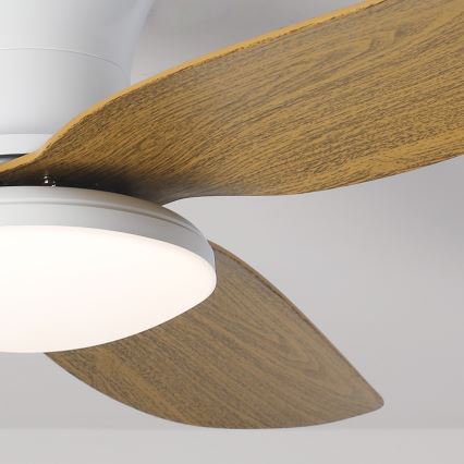 Brilagi - LED stropný ventilátor s reguláciou jasu LED/30W/230V 3000-6500K biela/hnedá + diaľkové ovládanie