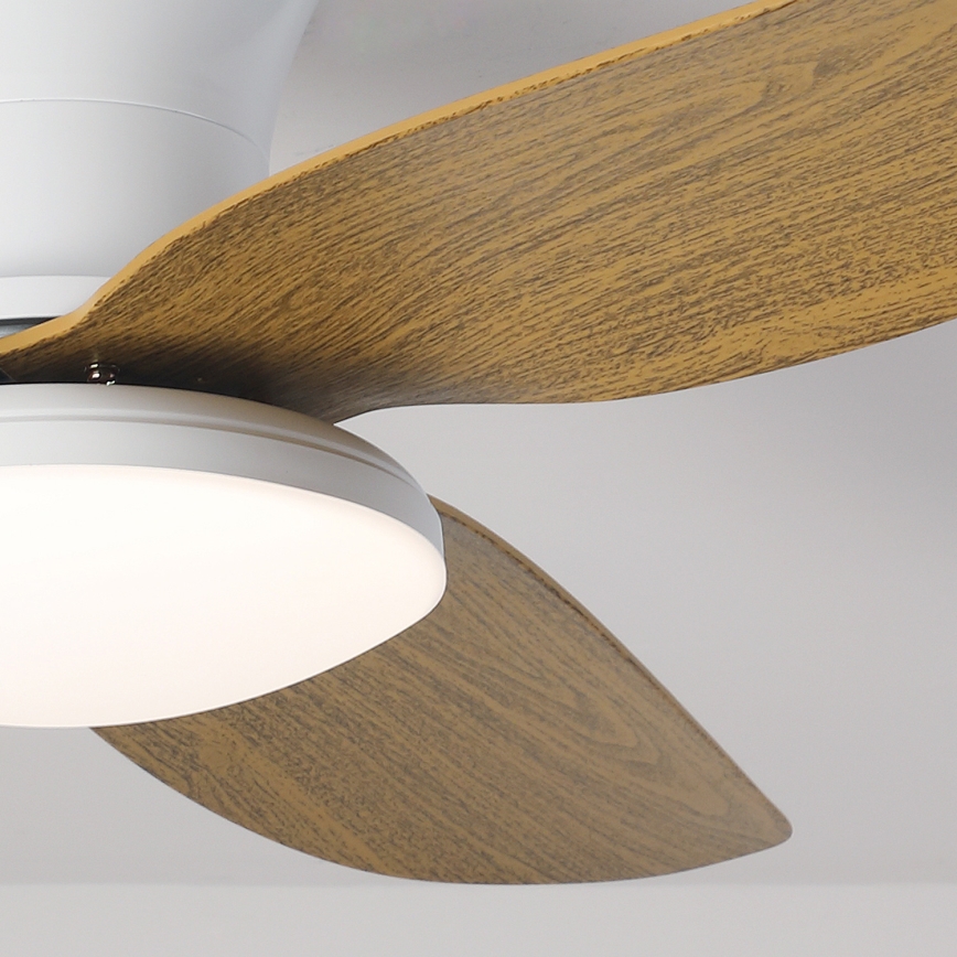 Brilagi - LED stropný ventilátor s reguláciou jasu LED/30W/230V 3000-6500K biela/hnedá + diaľkové ovládanie
