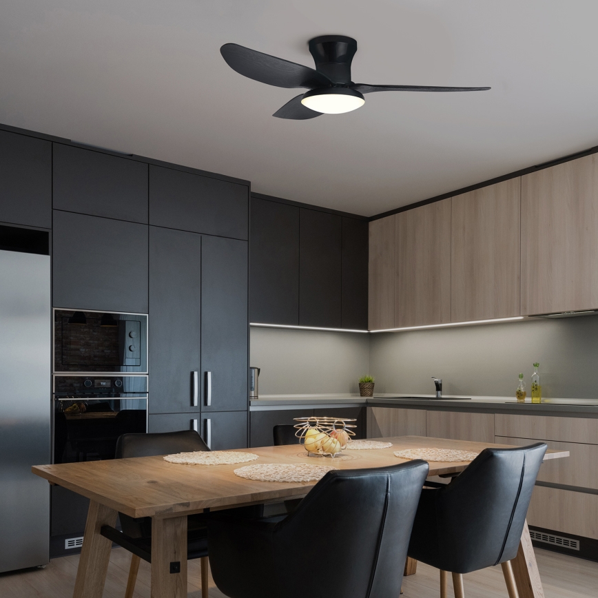 Brilagi - LED Stmievateľný stropný ventilátor LED/30W/230V 3000-6500K čierna + diaľkové ovládanie