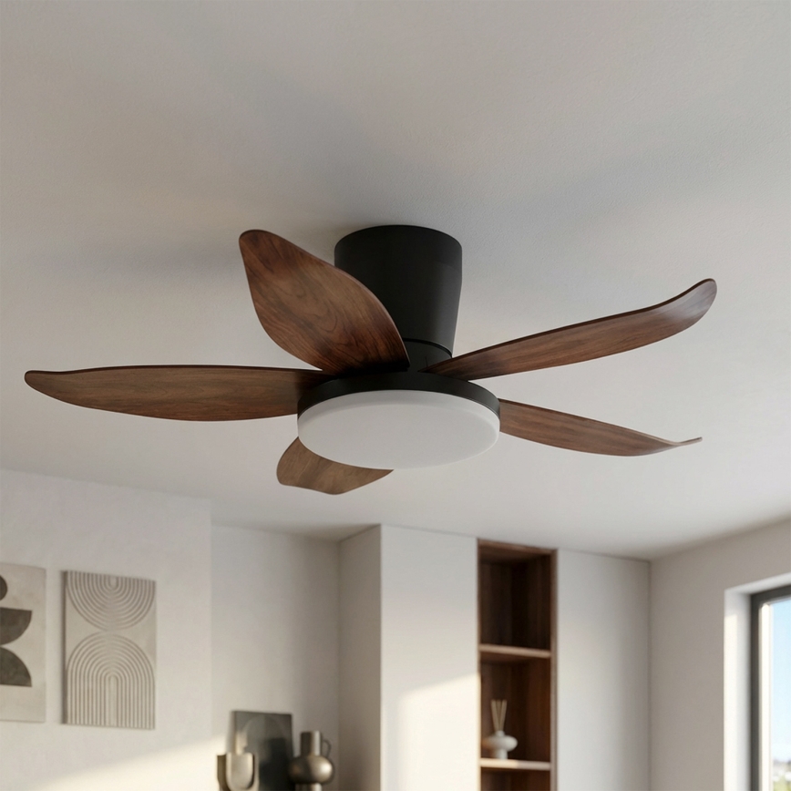 Brilagi - stmievateľný LED stropný ventilátor 32 W/230 V 95 cm čierna/hnedá + diaľkové ovládanie
