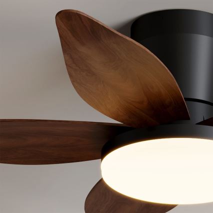 Brilagi - stmievateľný LED stropný ventilátor 32 W/230 V 95 cm čierna/hnedá + diaľkové ovládanie