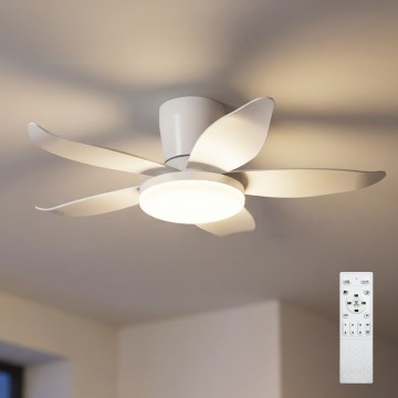 Brilagi - LED Stmievateľný stropný ventilátor LED/32W/230V pr. 95 cm biela + diaľkové ovládanie