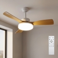 Brilagi - LED stmievateľný stropný ventilátor LED/34W/230V 106 cm biela/hnedá + diaľkové ovládanie