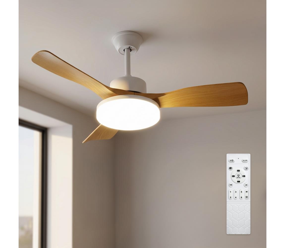 Brilagi - LED stmievateľný stropný látor LED/34W/230V 106 cm biela/hnedá + diaľkové ovládanie WF-OSD-187