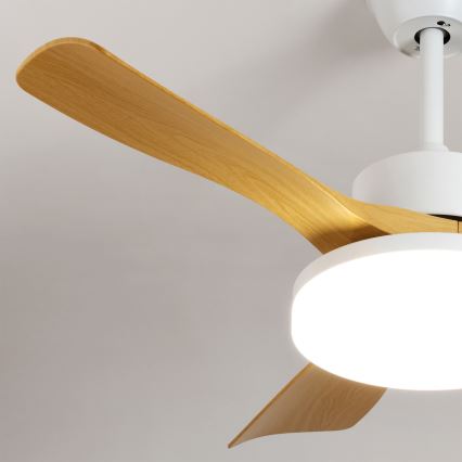 Brilagi - LED stmievateľný stropný ventilátor LED/34W/230V 3000-6500K pr. 106 cm biela/hnedá + diaľkové ovládanie