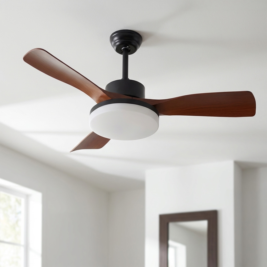 Brilagi - LED Stmievateľný stropný ventilátor LED/34W/230V 106 cm čierna/hnedá + diaľkové ovládanie