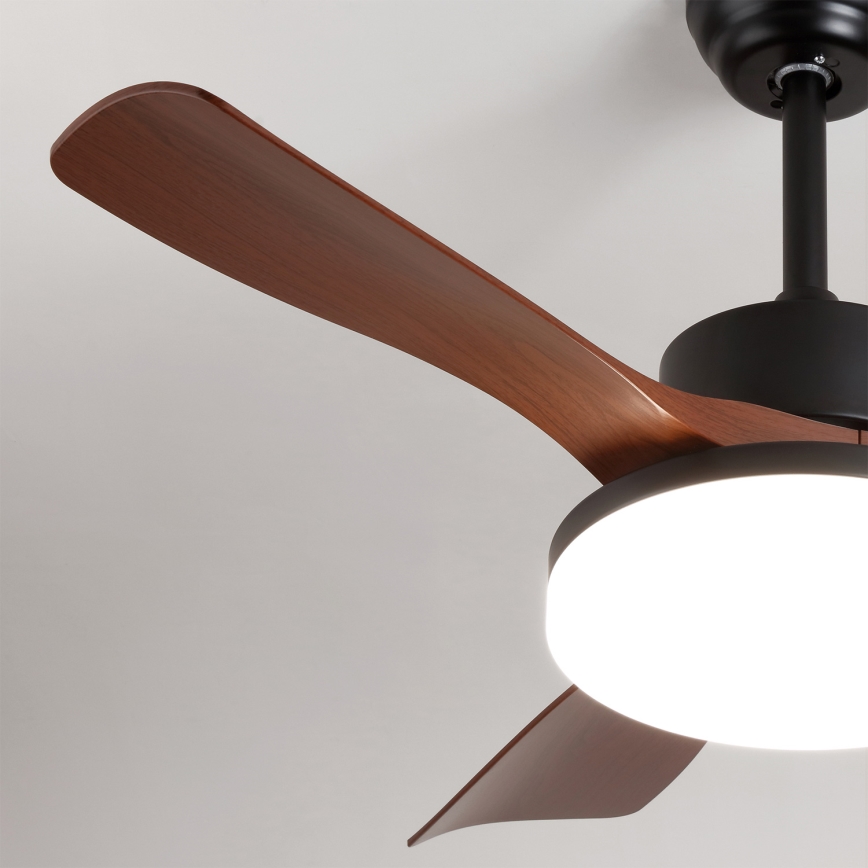 Brilagi - LED Stmievateľný stropný ventilátor LED/34W/230V 106 cm čierna/hnedá + diaľkové ovládanie