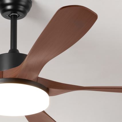 Brilagi - LED stmievateľný stropný ventilátor LED/34W/230V 3000-6500K priemer 132 cm čierna/hnedá + diaľkové ovládanie