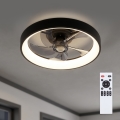 Brilagi - LED Stmievateľný stropný ventilátor LED/34W/230V 3000-6500K pr. 50 cm čierna + diaľkové ovládanie