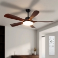 Brilagi - LED stmievateľný stropný ventilátor LED/34W/230V 3000-6500K priemer 132 cm čierna/hnedá + diaľkové ovládanie