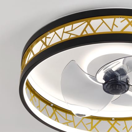 Brilagi - stmievateľný LED stropný ventilátor LED/34W/230V 3000-6500K priemer 50 cm čierna/zlatá + diaľkové ovládanie