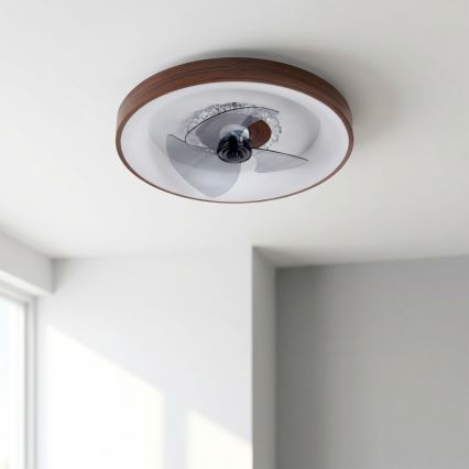Brilagi - LED stmievateľný stropný ventilátor LED/34W/230V 3000-6500K pr. 46 cm hnedý + diaľkové ovládanie