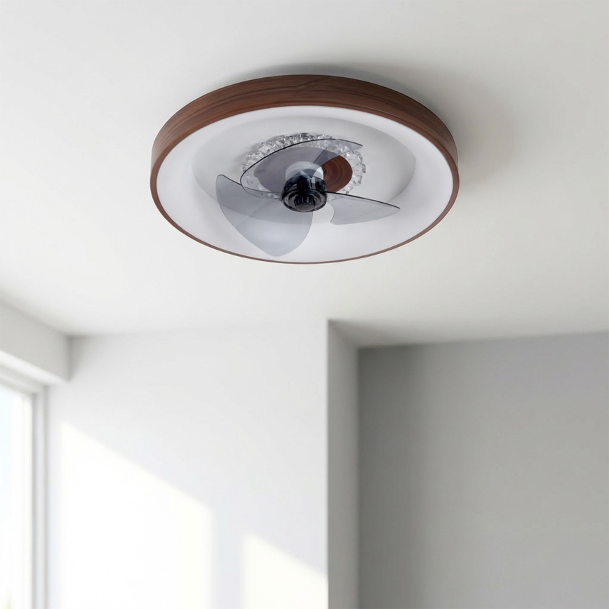 Brilagi - LED stmievateľný stropný ventilátor LED/34W/230V 3000-6500K pr. 46 cm hnedý + diaľkové ovládanie