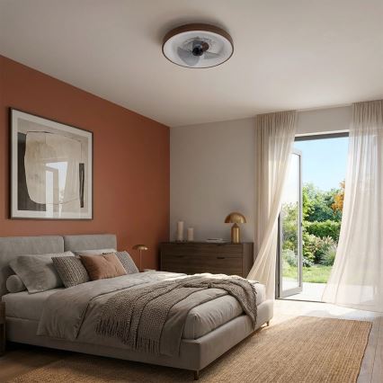 Brilagi - LED stmievateľný stropný ventilátor LED/34W/230V 3000-6500K pr. 46 cm hnedý + diaľkové ovládanie