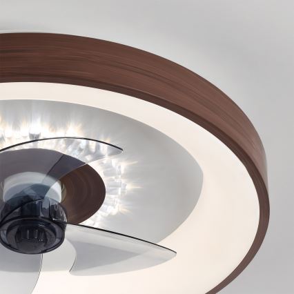 Brilagi - LED stmievateľný stropný ventilátor LED/34W/230V 3000-6500K pr. 46 cm hnedý + diaľkové ovládanie