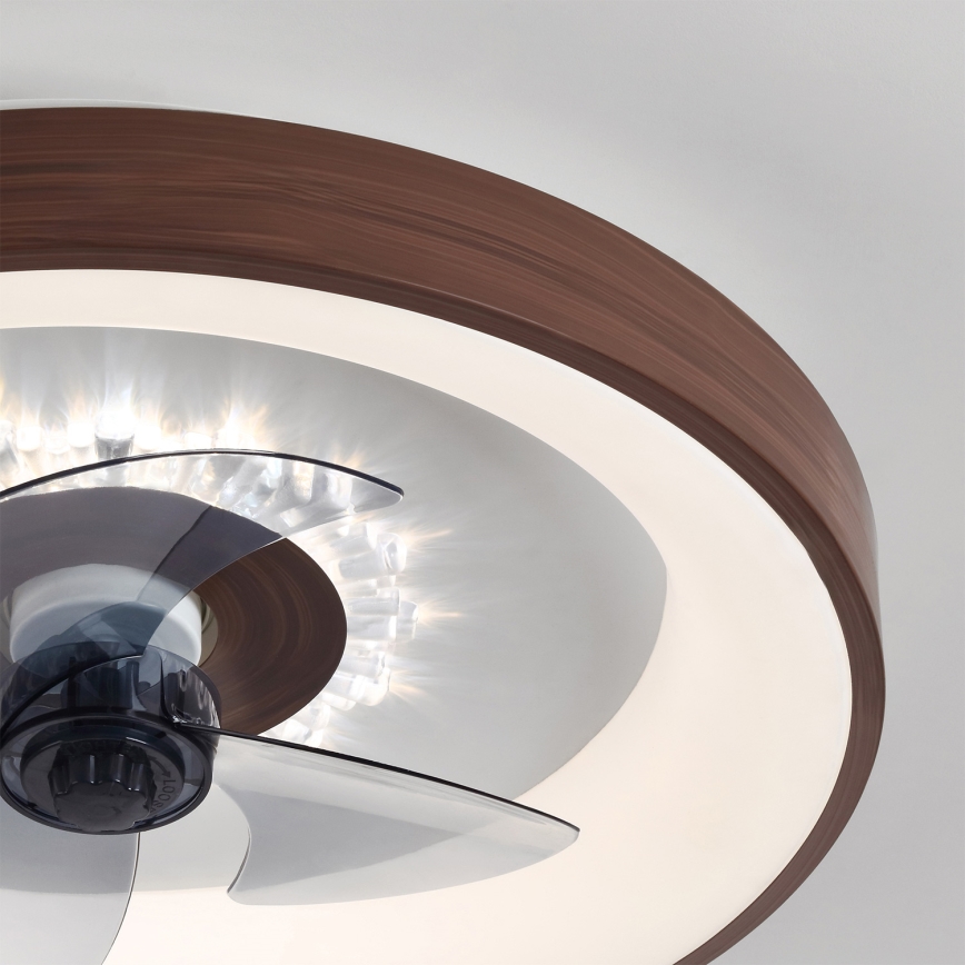 Brilagi - LED stmievateľný stropný ventilátor LED/34W/230V 3000-6500K pr. 46 cm hnedý + diaľkové ovládanie