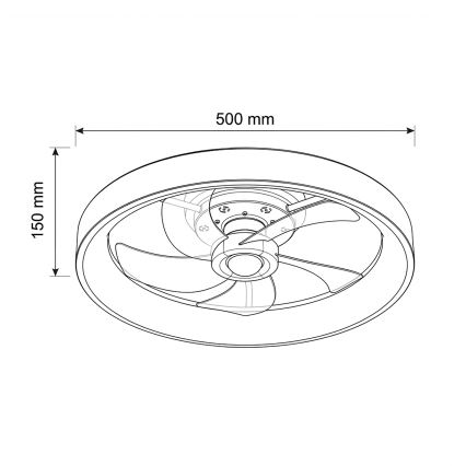 Brilagi - LED stmievateľný stropný ventilátor LED/34 W/230 V, priemer 50 cm, čierny + diaľkové ovládanie