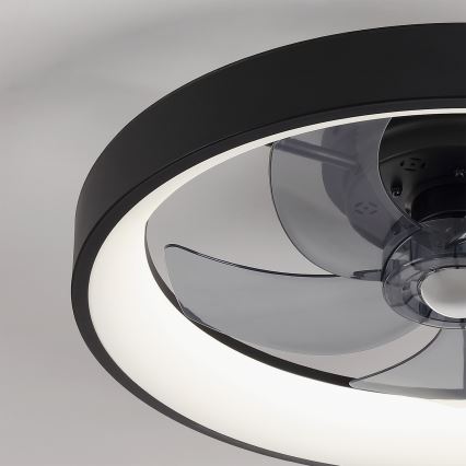 Brilagi - LED Stmievateľný stropný ventilátor LED/34W/230V 3000-6500K pr. 50 cm čierna + diaľkové ovládanie