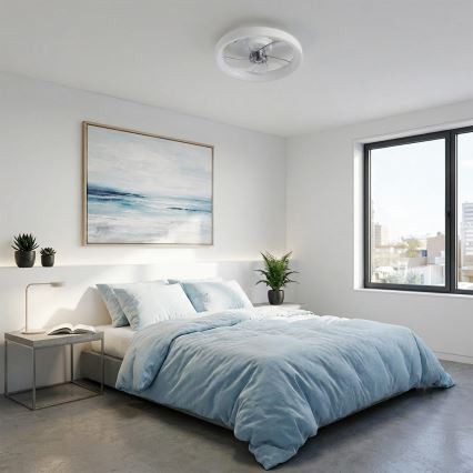 Brilagi - Stmievateľný LED stropný ventilátor LED/34W/230V 3000-6500K pr. 50 cm biela + diaľkové ovládanie