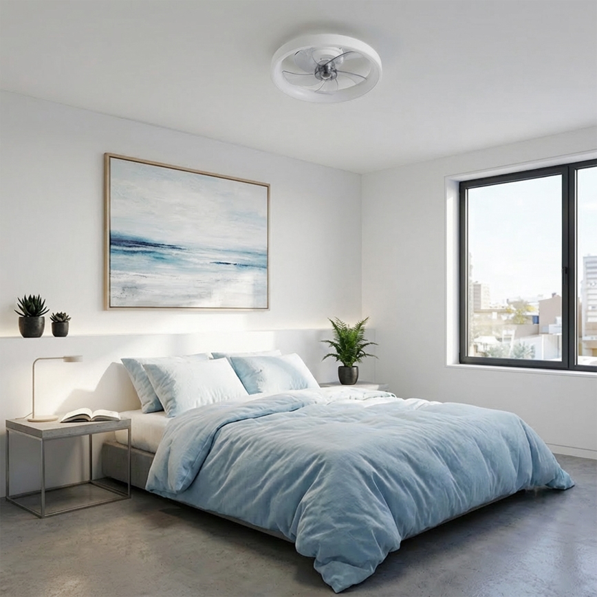 Brilagi - Stmievateľný LED stropný ventilátor LED/34W/230V 3000-6500K pr. 50 cm biela + diaľkové ovládanie