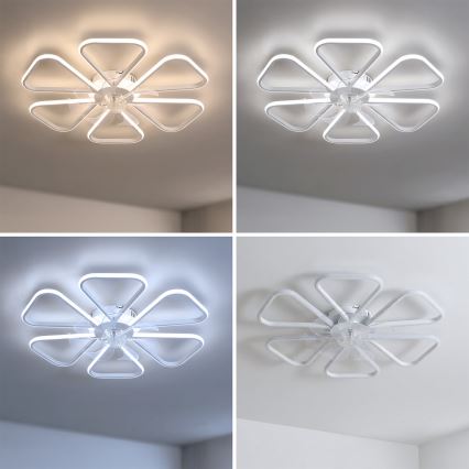 Brilagi - stmievateľný LED stropný ventilátor, 38 W, 230 V, 3000–6500 K, priemer 76 cm, biely + diaľkové ovládanie